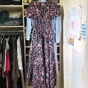 Anthropologie Sometset Blue and Pink Maxi